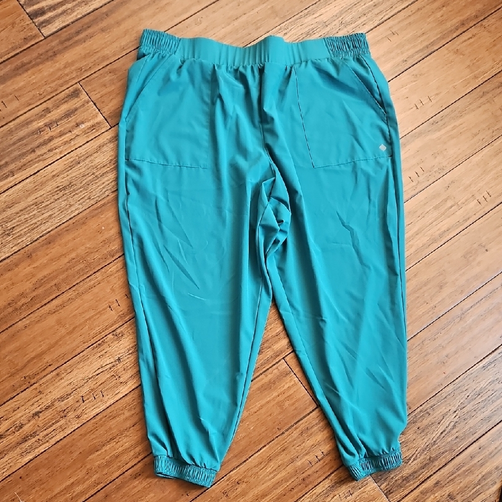 LuLaRoe Rise Jogger Pants Women’s Size 3X Blue Green Teal Elastic Waist NWOT
